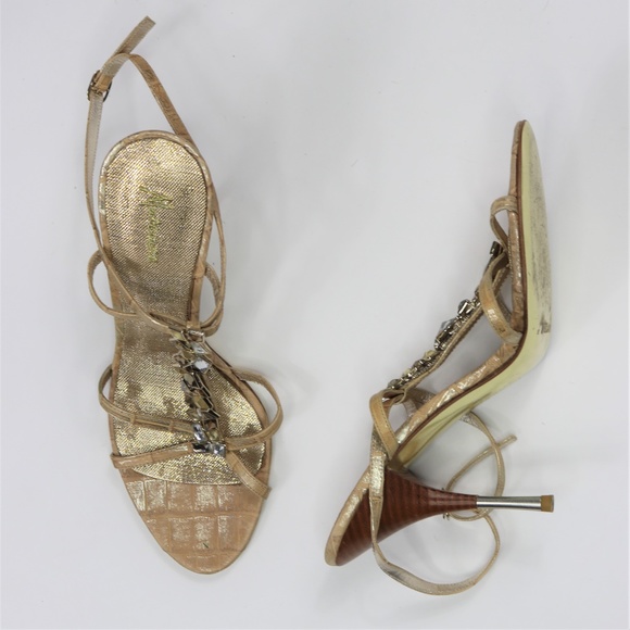 Marciano Gold Embelleshed Open Toe Stilleto Heels Sandals - Sz.9 - Picture 4 of 4